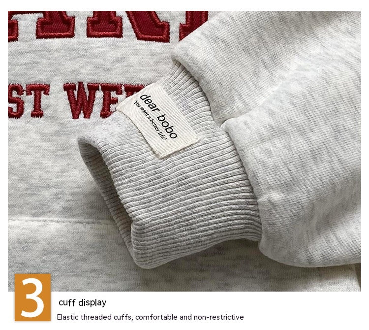 Fleece-lined Autumn And Winter Children's Clothing Thick Hooded Winter Clothes Sweatershirt