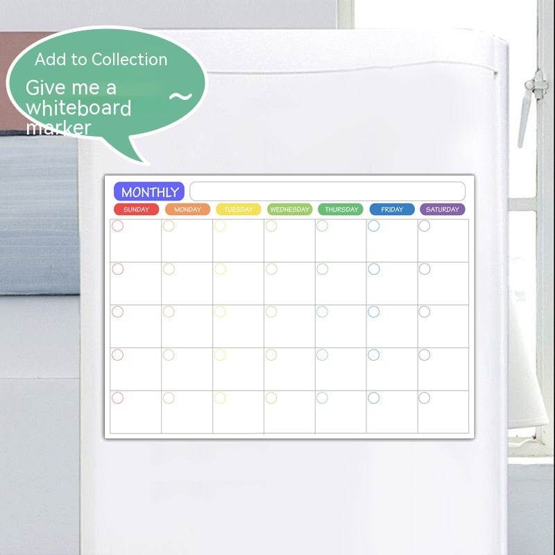 Weekly And Monthly Schedule Erasable Memo Message Board Writing Soft Whiteboard Refridgerator Magnets