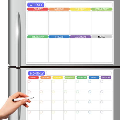 Weekly And Monthly Schedule Erasable Memo Message Board Writing Soft Whiteboard Refridgerator Magnets
