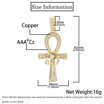 Cross Pendant Micro Inlaid Zircon Retro Personalized Necklace