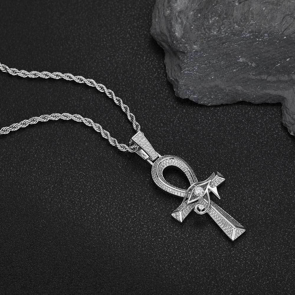 Cross Pendant Micro Inlaid Zircon Retro Personalized Necklace