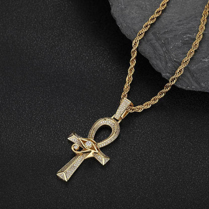 Cross Pendant Micro Inlaid Zircon Retro Personalized Necklace