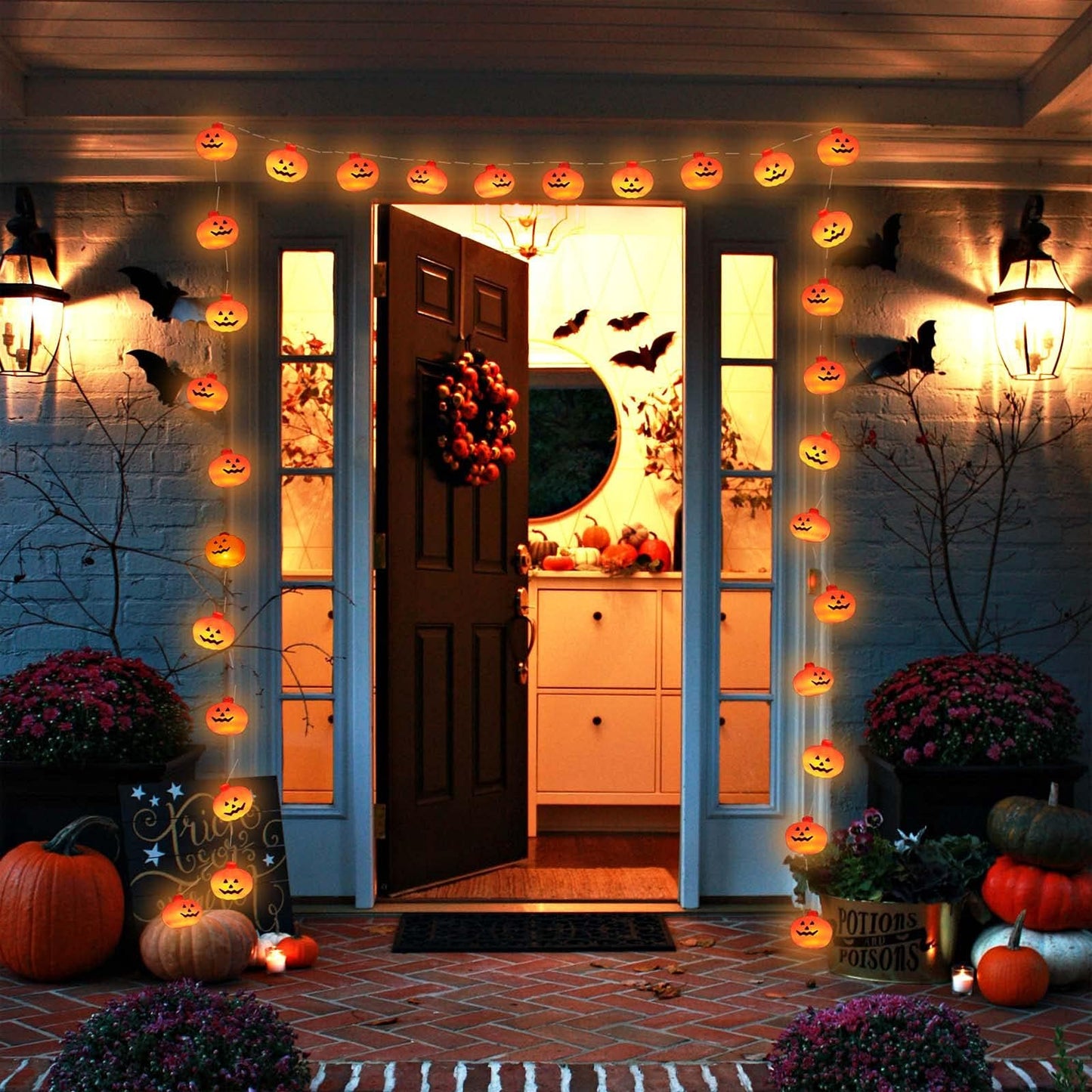 20 LED Runleo Halloween Decorations Pumpkin String Lights