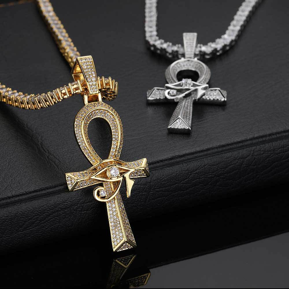Cross Pendant Micro Inlaid Zircon Retro Personalized Necklace