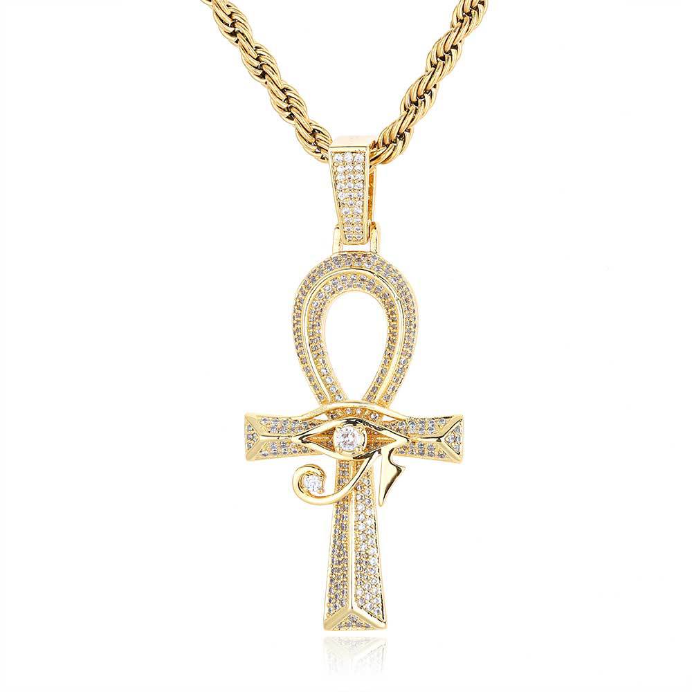 Cross Pendant Micro Inlaid Zircon Retro Personalized Necklace