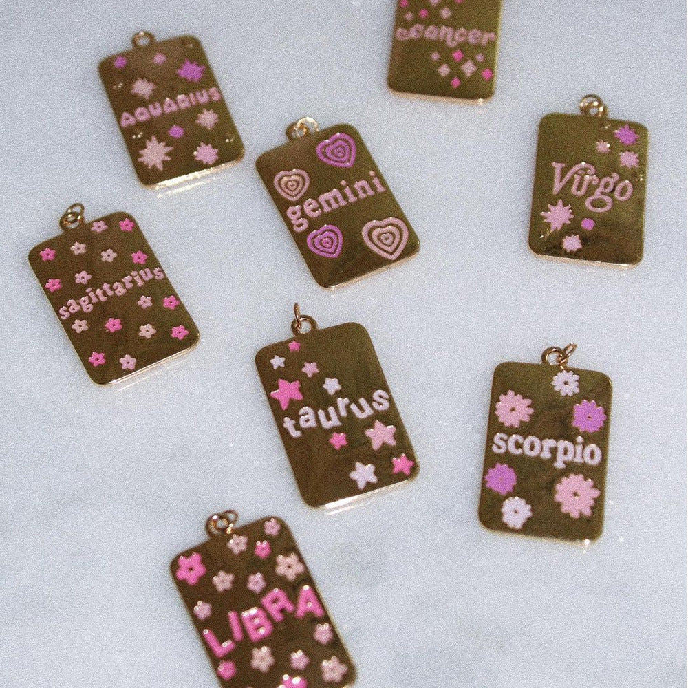 INS Style Oil Dripping 12 Constellation Necklace Copper Plating 18K Real Gold Personalized Clavicle Chain