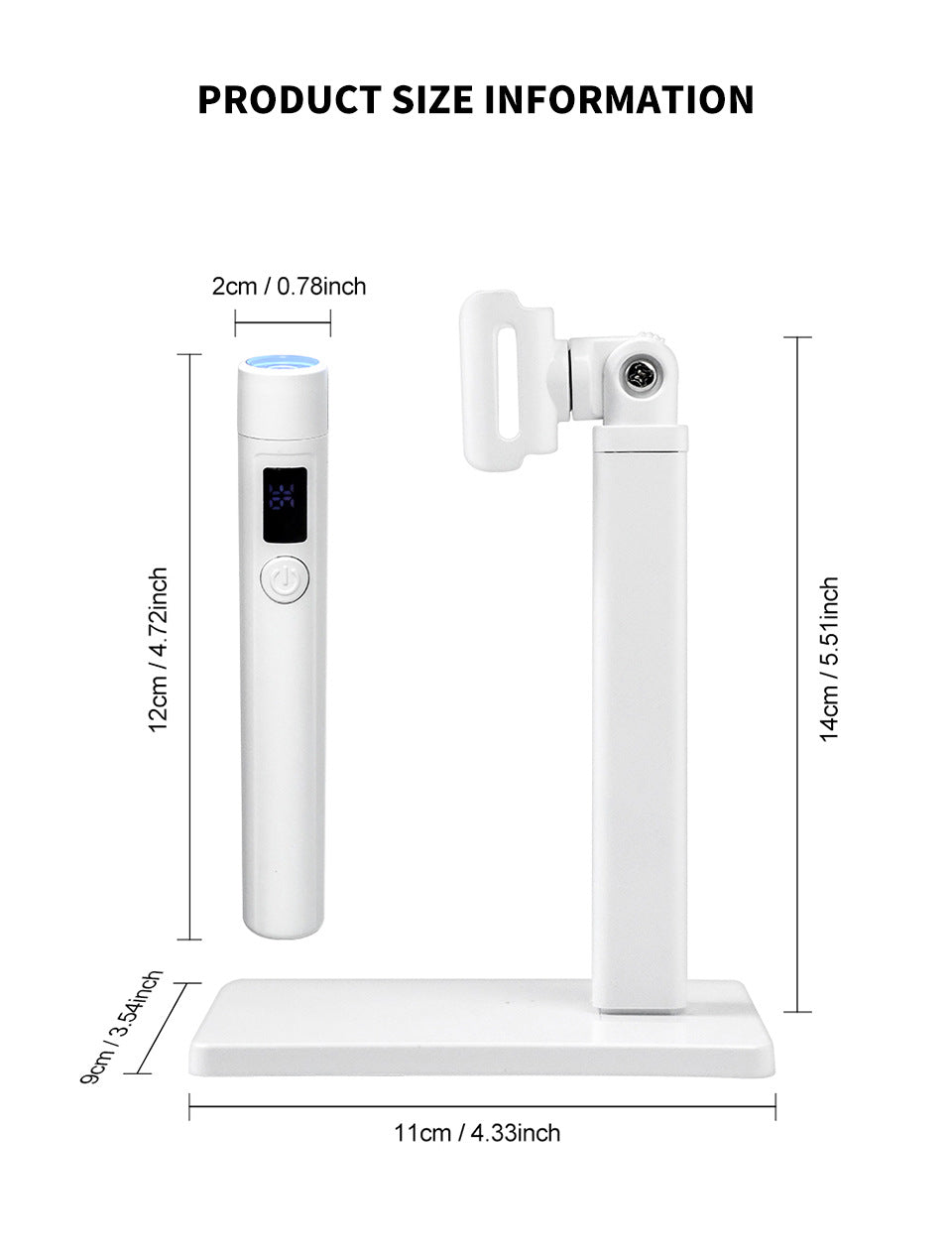 Pink LED Nail Lamp Kit – Handheld UV Light with 360° Rotating Stand for Gel Nails & Tips
