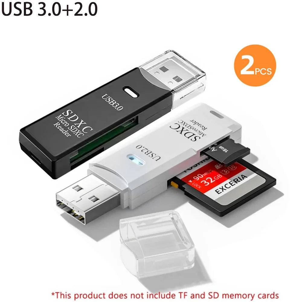 2 in 1 USB 3.0 Card Reader Micro sd card Reader usb adapter High Speed Cardreader TF Memory card For PC Laptop Accessories