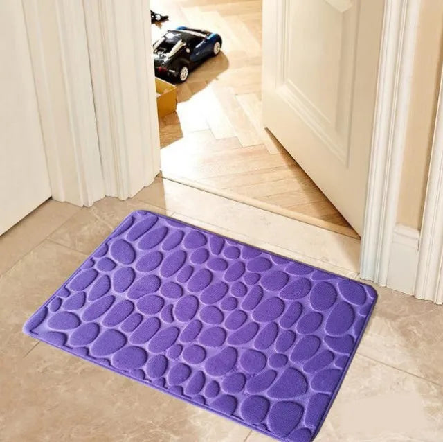 Non-slip Absorbent Pebble Mat With Memory Foam for Home | Washable Rug | Carpet Decor