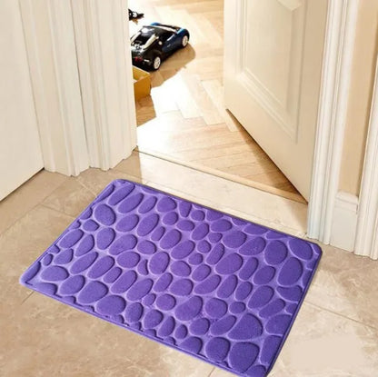 Non-slip Absorbent Pebble Mat With Memory Foam for Home | Washable Rug | Carpet Decor
