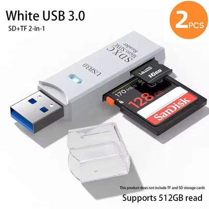 2 in 1 USB 3.0 Card Reader Micro sd card Reader usb adapter High Speed Cardreader TF Memory card For PC Laptop Accessories