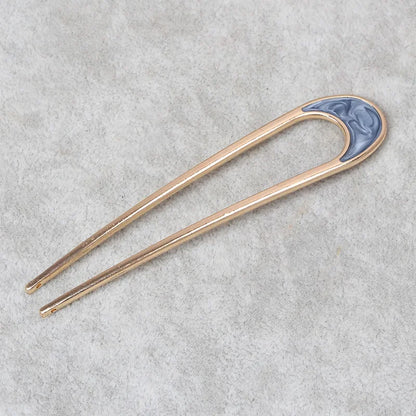 Fashion Luxury Silver Gold Color Elegant Shell Enamel Hairpin for Women Metal U Shape Hair Stick Hairwear Accessories Jewelry