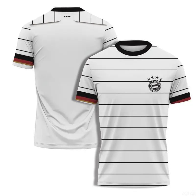 Summer Jerseys 2024 New Round Neck Match Team Uniform 3D Printed T-shirt Short Sleeved Men's Sportswear Children's Clothing