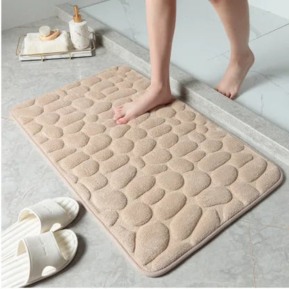 Non-slip Absorbent Pebble Mat With Memory Foam for Home | Washable Rug | Carpet Decor