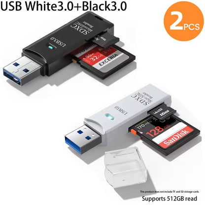 2 in 1 USB 3.0 Card Reader Micro sd card Reader usb adapter High Speed Cardreader TF Memory card For PC Laptop Accessories