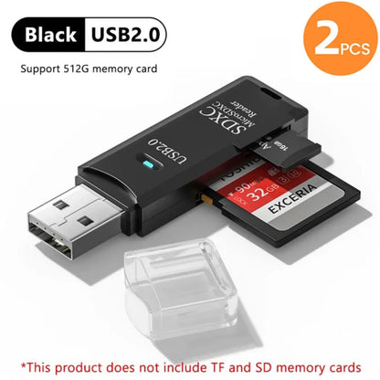2 in 1 USB 3.0 Card Reader Micro sd card Reader usb adapter High Speed Cardreader TF Memory card For PC Laptop Accessories