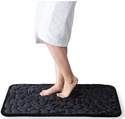 Non-slip Absorbent Pebble Mat With Memory Foam for Home | Washable Rug | Carpet Decor