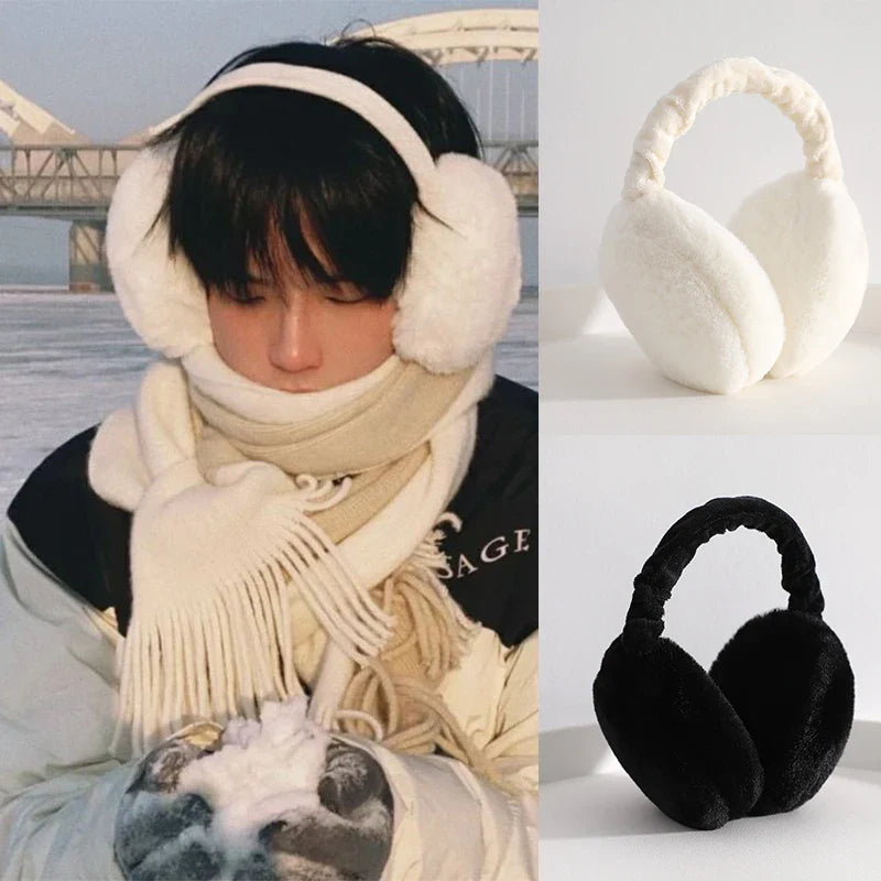 Unisex Soft Plush Winter Ear Warmers - Fashionable Cold-Protection Earmuffs