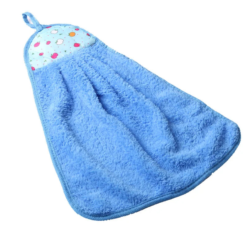 1PC Soft Thicken Microfiber Towel Children Face Towel Bathroom Hanging Towel Kitchen Absorbent Hand Towel