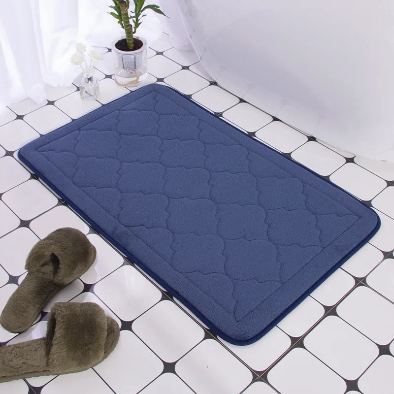 Non-slip Absorbent Pebble Mat With Memory Foam for Home | Washable Rug | Carpet Decor