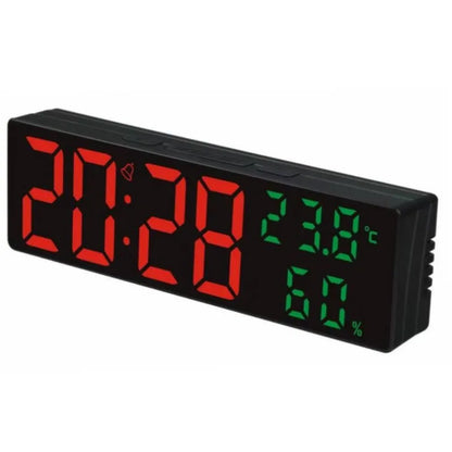 9 Inch Large Digital Wall Clock Temperature Humidity Night Mode Snooze 12/24H USB Plug-in Version Electronic LED Alarm Clock