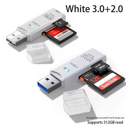 2 in 1 USB 3.0 Card Reader Micro sd card Reader usb adapter High Speed Cardreader TF Memory card For PC Laptop Accessories