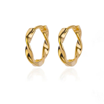 Zircon Heart Hoop Earrings – Gold Stainless Steel, Waterproof