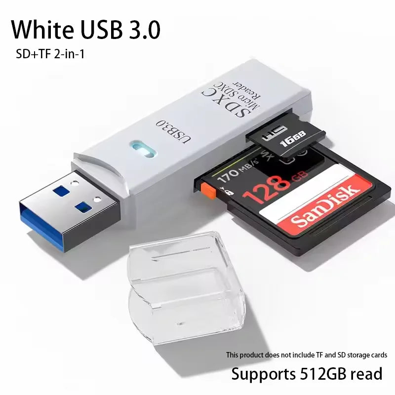 2 in 1 USB 3.0 Card Reader Micro sd card Reader usb adapter High Speed Cardreader TF Memory card For PC Laptop Accessories