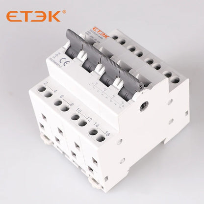 ETEK MTS Dual Power Manual Transfer Switch Din Rail Modular Changeover Switch Interlock Circuit Breaker 1P 2P 4P EKCS101