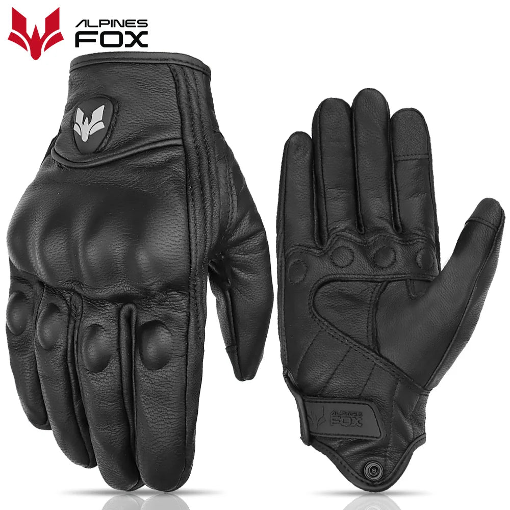 Vintage Leather Motorcycle Gloves for Men