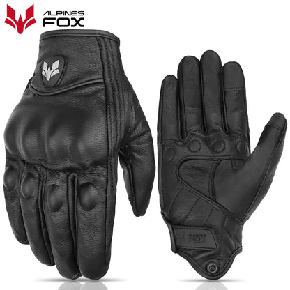 Vintage Leather Motorcycle Gloves for Men