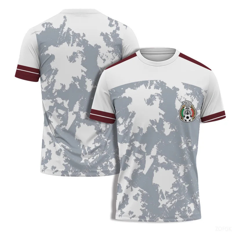 Summer Jerseys 2024 New Round Neck Match Team Uniform 3D Printed T-shirt Short Sleeved Men's Sportswear Children's Clothing