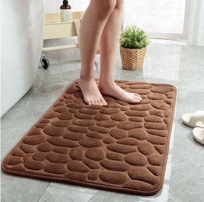 Non-slip Absorbent Pebble Mat With Memory Foam for Home | Washable Rug | Carpet Decor