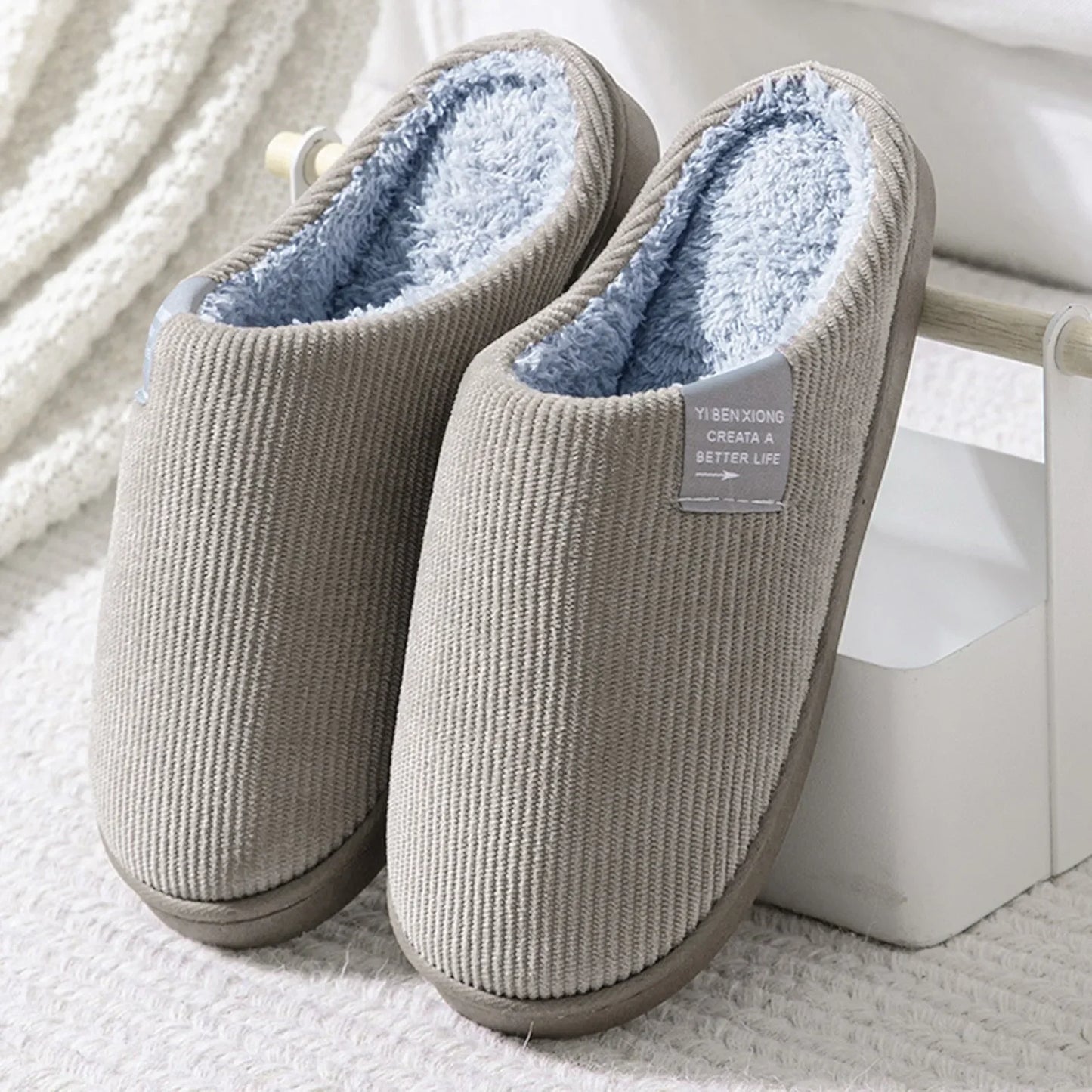 NEW Women's Men's Casual Thick Soft Bottom Home Slippers Household Plush Slippers Anti-slip Thermal Slippers Indoor Winter Flats