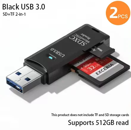 2 in 1 USB 3.0 Card Reader Micro sd card Reader usb adapter High Speed Cardreader TF Memory card For PC Laptop Accessories