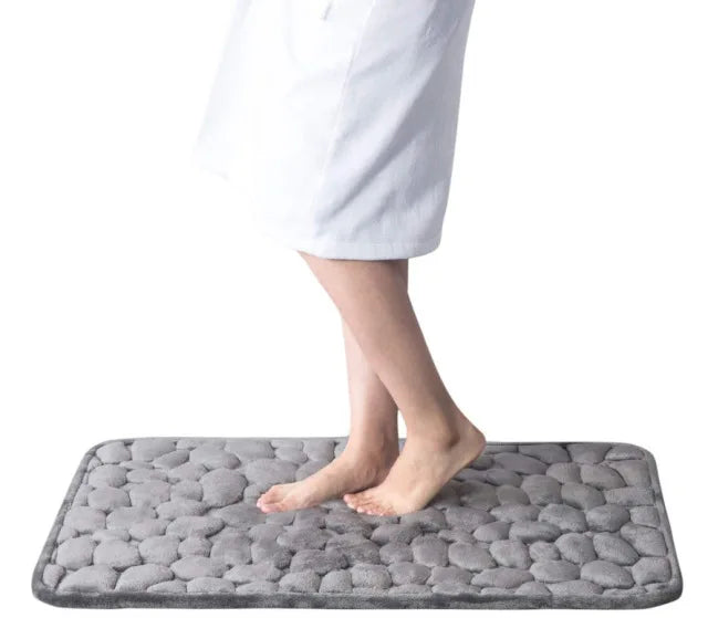 Non-slip Absorbent Pebble Mat With Memory Foam for Home | Washable Rug | Carpet Decor