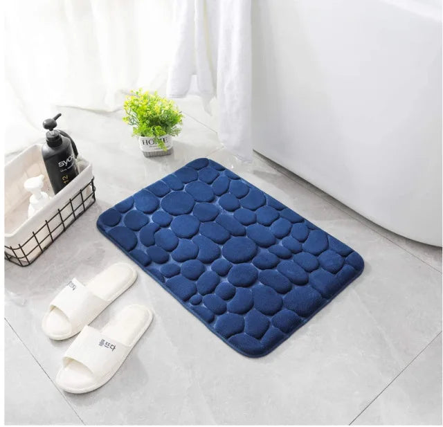 Non-slip Absorbent Pebble Mat With Memory Foam for Home | Washable Rug | Carpet Decor