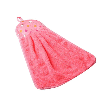 1PC Soft Thicken Microfiber Towel Children Face Towel Bathroom Hanging Towel Kitchen Absorbent Hand Towel