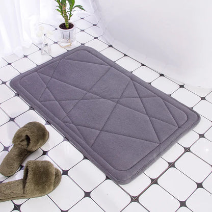 Non-slip Absorbent Pebble Mat With Memory Foam for Home | Washable Rug | Carpet Decor