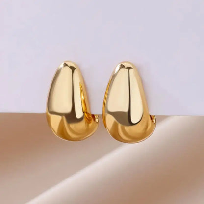 Zircon Heart Hoop Earrings – Gold Stainless Steel, Waterproof