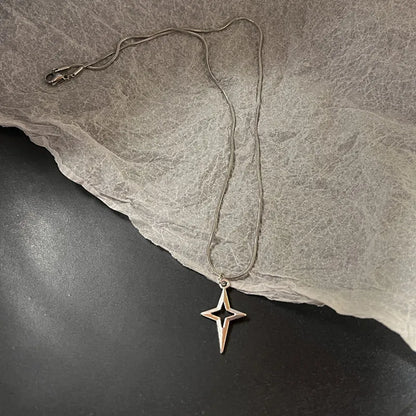 Unisex Star Pendant Leather Rope Necklace
