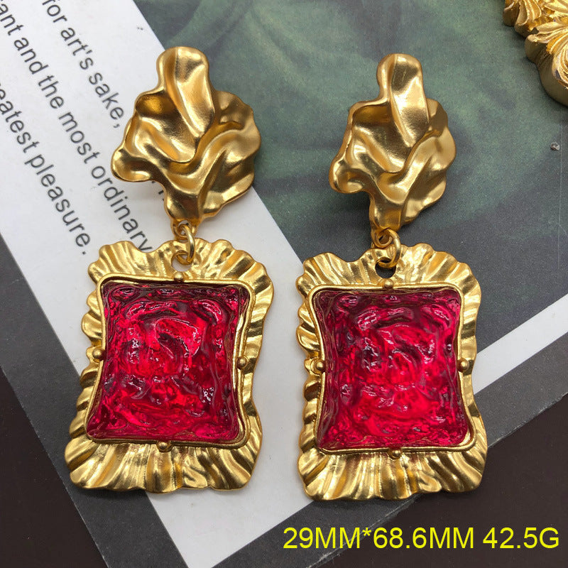 Gold-plated Fog Gold And Silver Pin Stud Earrings Bracelet And Necklace Set