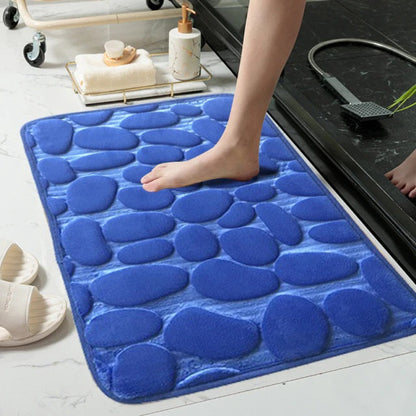 Non-slip Absorbent Pebble Mat With Memory Foam for Home | Washable Rug | Carpet Decor