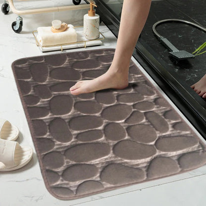 Non-slip Absorbent Pebble Mat With Memory Foam for Home | Washable Rug | Carpet Decor