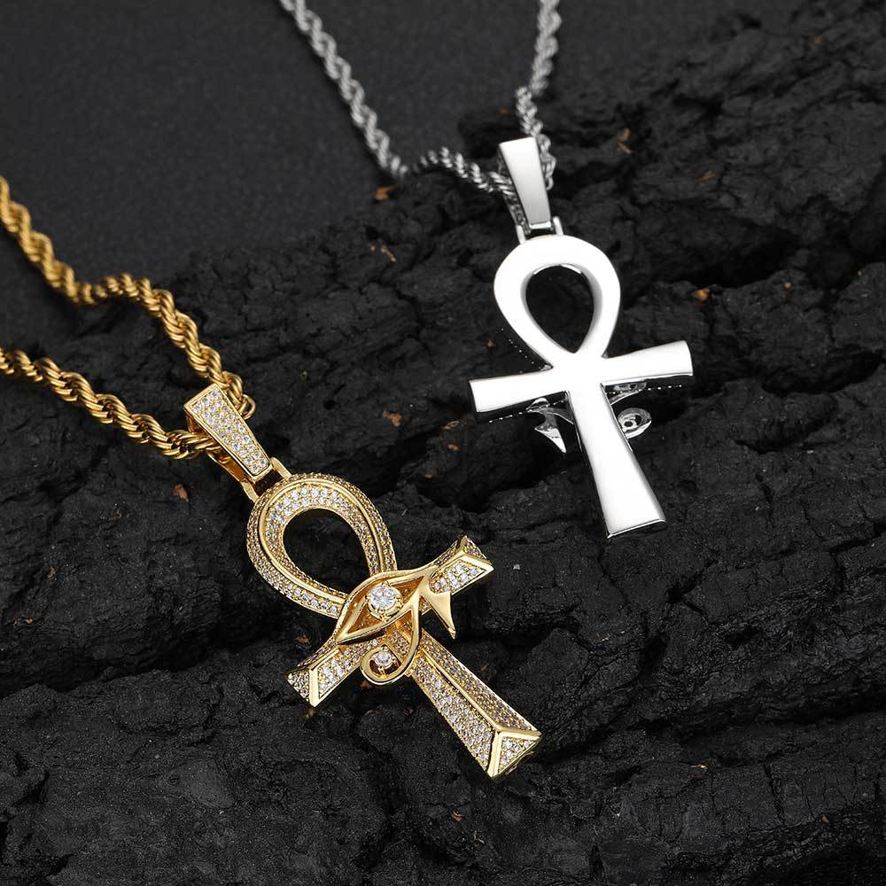 Cross Pendant Micro Inlaid Zircon Retro Personalized Necklace