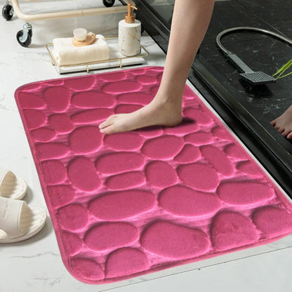 Non-slip Absorbent Pebble Mat With Memory Foam for Home | Washable Rug | Carpet Decor