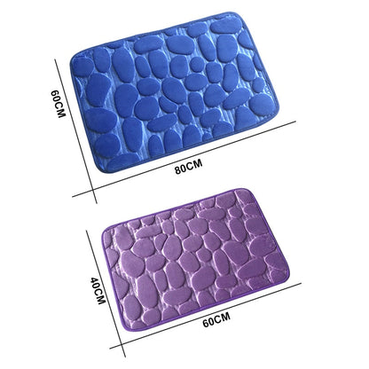 Non-slip Absorbent Pebble Mat With Memory Foam for Home | Washable Rug | Carpet Decor