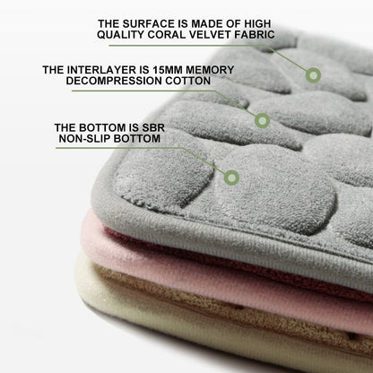 Non-slip Absorbent Pebble Mat With Memory Foam for Home | Washable Rug | Carpet Decor