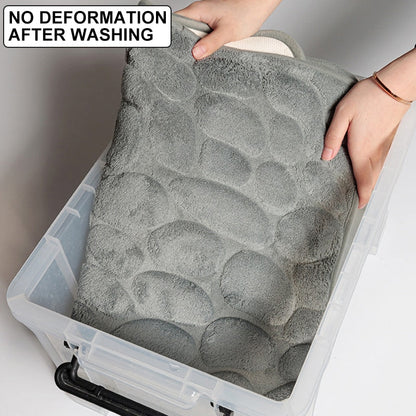 Non-slip Absorbent Pebble Mat With Memory Foam for Home | Washable Rug | Carpet Decor