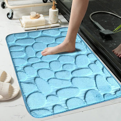 Non-slip Absorbent Pebble Mat With Memory Foam for Home | Washable Rug | Carpet Decor